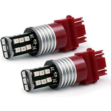 Imagem de Syneticusa 3156 3157 lâmpadas de freio estroboscópicas de LED vermelho super brilhante cunha de alta potência 3535 LED 12 V piscando luzes de parada estroboscópicas de substituição para carros, caminhões
