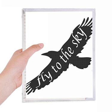 Imagem de Caderno com contorno de águia de animal preto, diário de folhas soltas, recarregável, papelaria