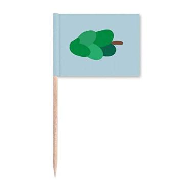 Imagem de Bandeira de palito de dente gradiente de desenho de árvore verde marcador decoração de festa