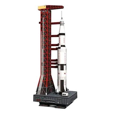 Imagem de TECKEEN 1/300 Scale Saturn V Rocket and Launch Pad Model Paper Model Diecast Rocket Model for Collection (Unassembled Kit)