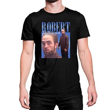 Imagem de Camiseta T-Shirt Robert Pattinson Meme Algodão Cor:Preto;Tamanho:G