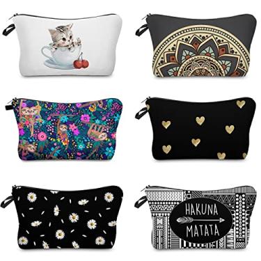 Imagem de Lindo macaco impresso bolsa de lápis moda feminina bolsa organizadora de cosméticos para viagem bolsa de armazenamento colorida para senhora pequena bolsa de presente