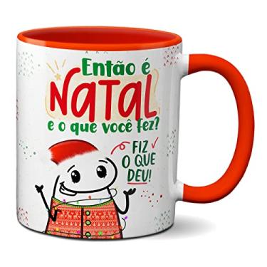 Imagem de Caneca Presente Natal Engraçado Flork Fiz O Que Deu Xícara (Vermelha)