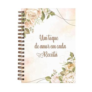 Imagem de Caderno De Receitas Um Toque De Amor Floral Nude 18x25cm