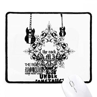 Imagem de Mousepad de guitarra musical estilo gótico com borda costurada, tapete de borracha para jogos