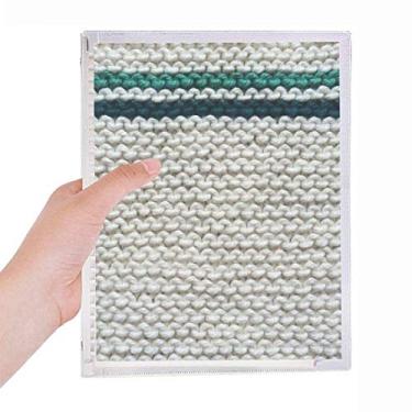 Imagem de Caderno abstrato de tecido de malha de linho cinza com folhas soltas diário recarregável artigos de papelaria