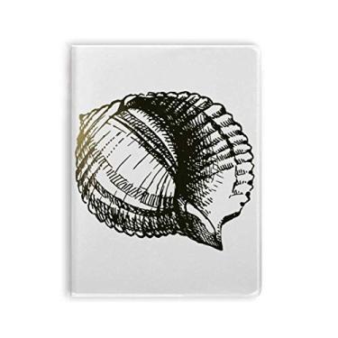 Imagem de Caderno de ilustração de vida marinha Black Scallop Diário capa macia