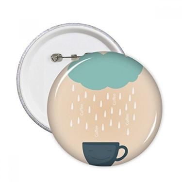 Imagem de Rain Cloud Cup Smile Face Weather Pinos Redondos Emblema Decoração de Roupas 5 peças Presente