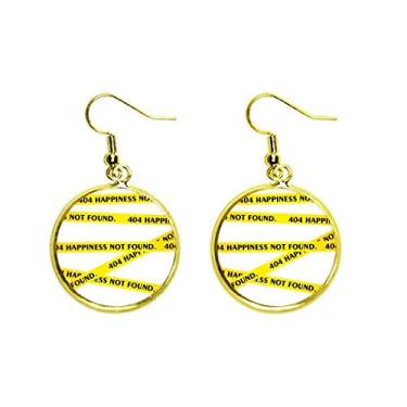 Imagem de Yellow Line Lost Scene Art Deco, presente moderno brinco pendurado dourado joia feminina