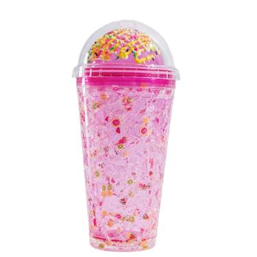 Imagem de Copo de viagem Bunny com palha para garota, copo congelador, caneca gelada para piquenique, presente de aniversário (rosa doce, 450 ml)