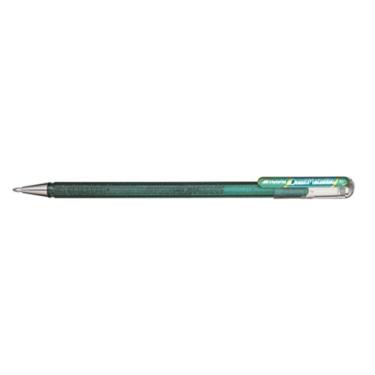 Imagem de Pentel K110 Dual Hybrid Metallic Metallic Gel Rollerball Pen Pacote de 1 2 efeitos de cores diferentes em madeira clara/papel escuro 0,5 mm