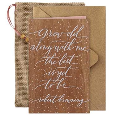 Imagem de Hallmark Cartão de casamento de madeira de assinatura, cartão de chá de panela, cartão de noivado (o melhor ainda)