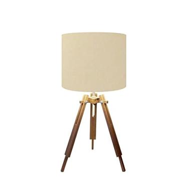 Imagem de Abajur Mesa Tripé Madeira 60cm Cores Lisas - Md1001 Cúpula Ø30
