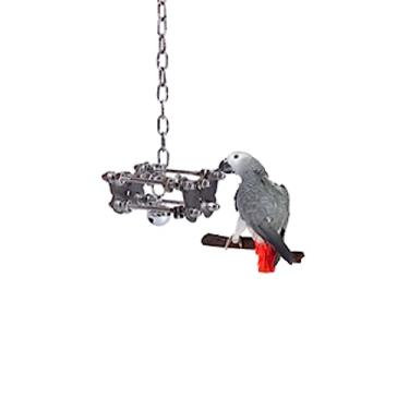 Imagem de Barn Eleven Brinquedo de aço inoxidável para gaiola de pássaro, gaiola de pássaro, pendurada, mordida, pingente de exibição para papagaio, arara, cinza africano, cacatua, periquito, calopsitas conure
