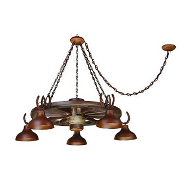 Imagem de PENDENTE RODA DE CARROÇA ESTANCIA MADEIRA 5L MADELUSTRE