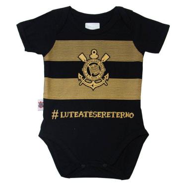 Imagem de Body Corinthians Estampa Dourada Bebê Time Oficial Revedor