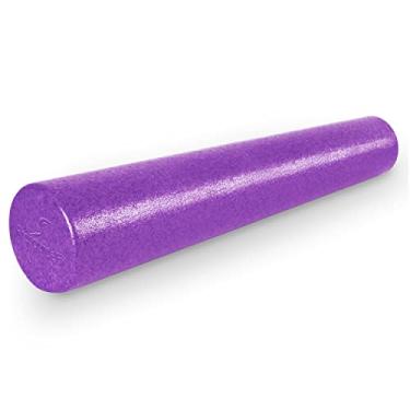 Imagem de ProsourceFit Rolos de espuma de alta densidade, 91 cm de comprimento, ferramenta de massagem atlética de corpo inteiro firme para alongamento nas costas, ioga, pilates, recuperação muscular pós-treino, roxo