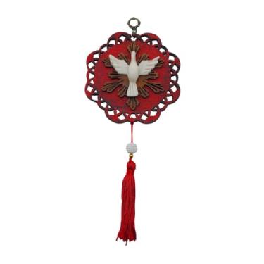 Imagem de Adorno Escapulário de Porta Divino Espírito Santo Vermelho 23 cm