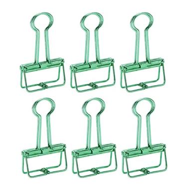 Imagem de Clipes de Pasta Oca de Metal, Grampos de Escritório, Cauda de Andorinha, Suprimentos de Papel para Criativo, 50 Peças, 32mm, Braçadeiras de Cauda Estendidas (Verde)