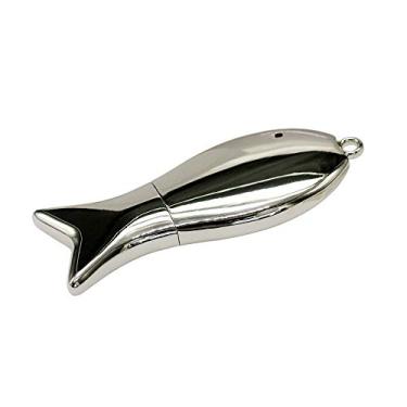 Imagem de 32GB Metal Fish Modelo 3.0 USB Flash Drive Pen Drive Armazenamento de Dados Pen Drive Pen Drive Pen Drive USB Drive USB 3.0 Pen Drive U Disco Flash Memory Flash Disk - Prata