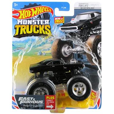 Imagem de Hot Wheels Monster Trucks 2022 1:64 Scale Diecast #29/75 Fast & Furious Dodge Charger R/T