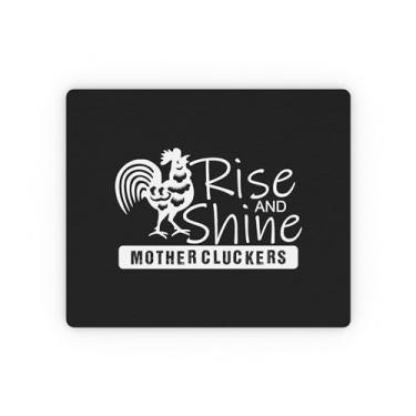 Imagem de Rise and Shine Mother Cluckers Farmer Shirt | Camiseta Sarcasmo | Camiseta Chicken Lady Farm | Camiseta Rooster | Camiseta de galinha Tapete de mouse retangular 23 x 7,8 cm / Retângulo