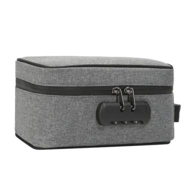 Imagem de Cheiro à prova de cigarro fumar stash saco ervas tabaco combinação bloqueio recipiente moedor charuto tubo caixa viagem saco digital (Preto (borda preta))