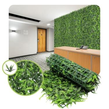 Imagem de Jardim Vertical Samambaia Planta Artificial Muro Placa 60x40cm