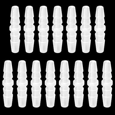 Imagem de Feelers 1/4" x 1/4" mangueira de plástico encaixe farpado, conectores de tubo emenda farpado adaptador união para adaptadores domésticos combustível gás ar líquido (pacote com 15)