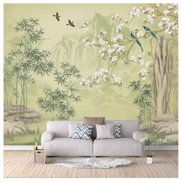 Imagem de TUYIFA Papel de parede 3D papel de parede bambu paisagem TV sala de estar sofá fundo mural de parede (169" x 118'', autoadesivo)