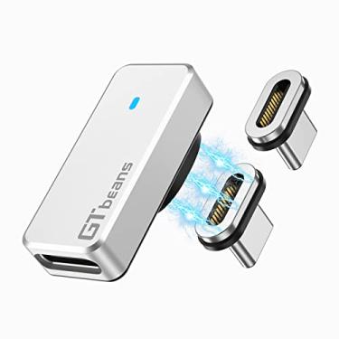 Imagem de Adaptador magnético USB C de 24 pinos, conector tipo C suporta carregamento rápido PD 100W, transferência de dados USB 3.1 10Gb/s e saída de vídeo 4K 60Hz com 2 conectores magnéticos para Steam Deck,