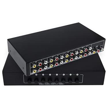 Imagem de CHUNGHOP 8 portas composto 3 RCA vídeo áudio AV Switcher Box, interruptor seletor de 8 vias, 8 em 1 saída 8x1 para consoles de jogos HDTV LCD DVD