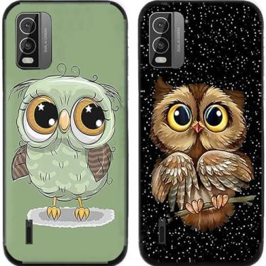 Imagem de 2 peças linda OWL TPU gel silicone capa de telefone traseira para Nokia C300 C210 C200 C110 C100 (Nokia C210)