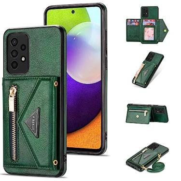 Imagem de Furiet Capa carteira compatível com Samsung Galaxy A53 5G com suporte para cartão de crédito e alça de ombro couro PU bolso com zíper capa carteira flip para A 53 G5 53A SM A536U 16.5 cm 2022 feminino