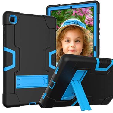 Imagem de SharkProten Capa para Samsung Galaxy Tab A7 10.4 2020 2022, capa protetora resistente com suporte, à prova de choque, antiarranhões, preto + azul