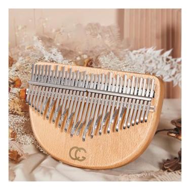 Imagem de Piano de polegar de 34 teclas, piano de dedo fácil de aprender para iniciantes Kalimba mini instrumento musical portátil (de madeira)