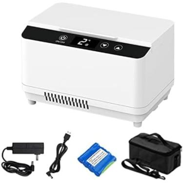 Imagem de Refrigerador de medicamentos para carro, refrigerador portátil de insulina para diabéticos, caixa de resfriamento de organização médica externa com display LED e bateria 230x145x145mm, bater