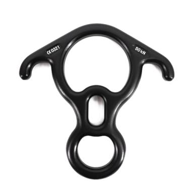 Imagem de Azarxis Figura de resgate 50 kN, 8 descendentes grandes articulados e equipamento de rapel, equipamento de downhill, dispositivo de escalada para escalada (preto - 50 kN)