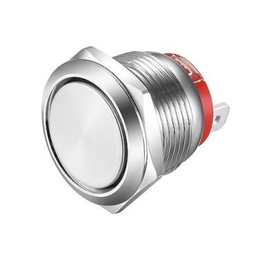 Imagem de Gebildet Tipo Curto Botão 19mm Interruptor De Botão Momentâneo De Aço Inoxidável 20A/12-24V, 15A/220V À Prova D' Água Interruptor Spst De 2 Pinos