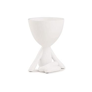 Imagem de Vaso Decorativo em poliresina - Branco - 14x10,5x10 cm - Mart