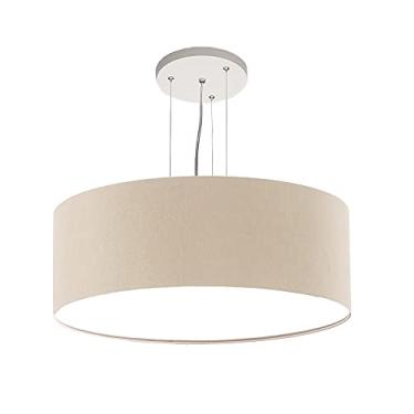 Imagem de Lustre Pendente Redondo Cúpula em Tecido 40x15 Cor:Cáqui5952