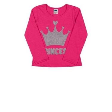 Imagem de Blusa Infantil Menina Manga Longa Em Malha Coroa De Princesa-Feminino