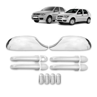 Imagem de Jogo Aplique Maçaneta Par Retrovisor Sem Pisca Tampa Válvula Palio Sie