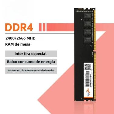Imagem de Memória RAM DDR4 8GB - 2400MHz/2666MHz - PC4-19200/21300 - 288 pinos, 