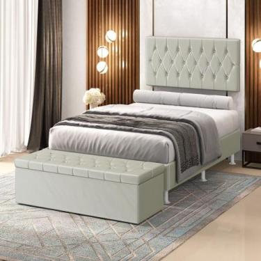 Imagem de Kit Painel Centaurus 140 e Calçadeira Sagitarius Veludo Aradecor, Bege