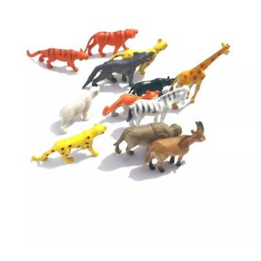 Imagem de Brinquedo Kit Com 12 Mini Animais Da Selva fazendinha