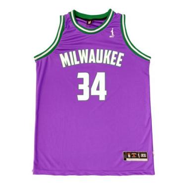 Imagem de Regata Basquete Masculina M10 Slam Milwaukee, Roxo, G