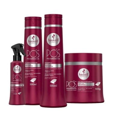 Imagem de Kit Haskell Pós Progressiva Sh Cond Máscara 500ml 4 Itens Completo