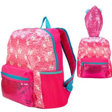 Imagem de Mochila Escolar Bolsa Infantil Feminina Menina Resistente Brilho Para 
