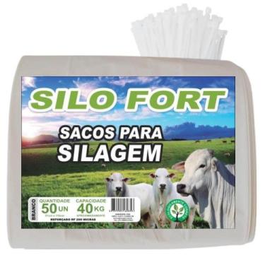 Imagem de Sacos De Silagem Branco 51x110 C/ Abraçadeiras - 300 Unid - SILO FORT